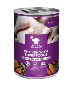 Billy & Margot Chicken with Superfoods Adult Canned Wet Dog Food 395g